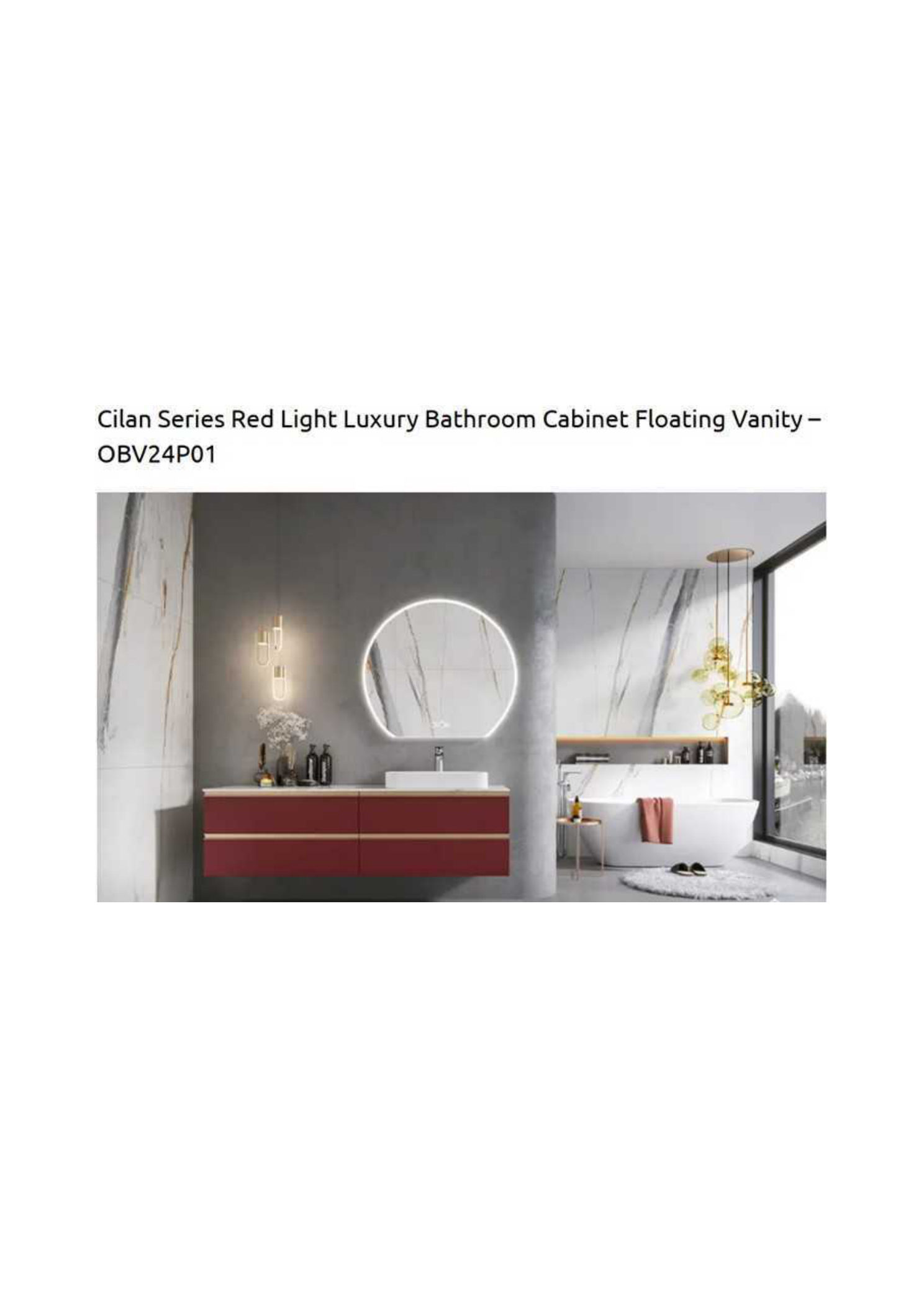 Cilan Series Red Light Luxury Floating Vanity OBV24P01