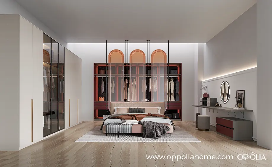Cilan Series Modern Elegance Two Tone Italian Wardrobe - OBW24L04
