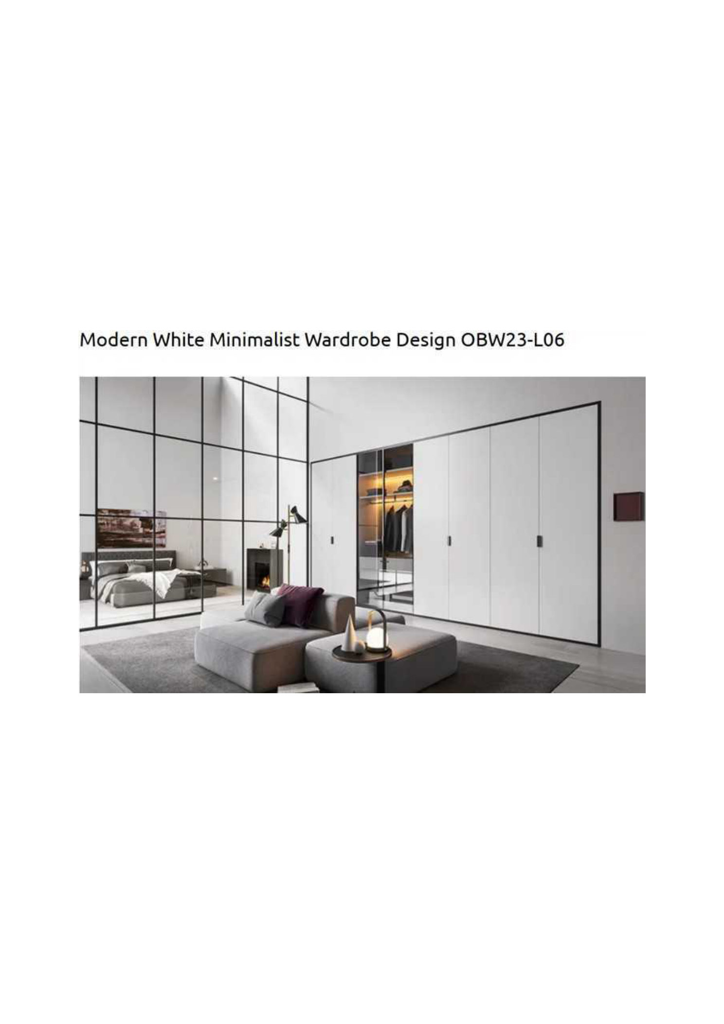 Modern White Minimalist Wardrobe Design OBW23-L06