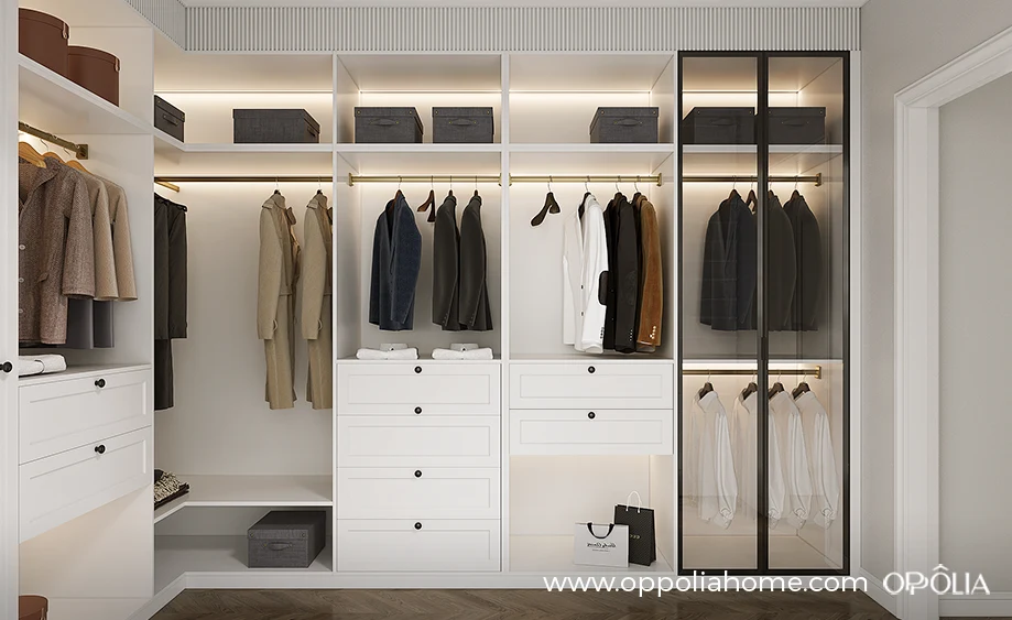 Welsh Series Italian Style White Walk-In Closet - OBW24L01