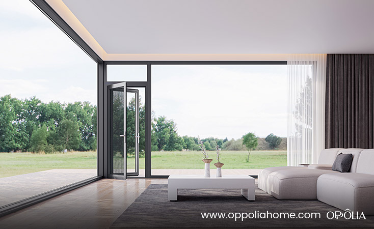 Aluminium Swing Door with Glass and Fly Screen EOD128