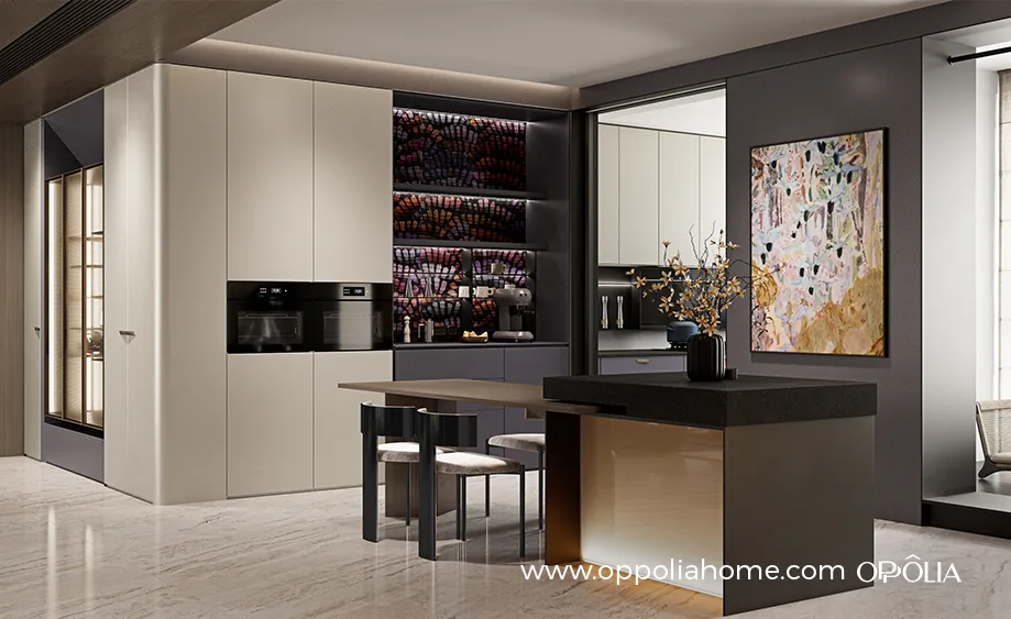 Como Series Modern Minimalist Semi-Open Kitchen - OBK26M01