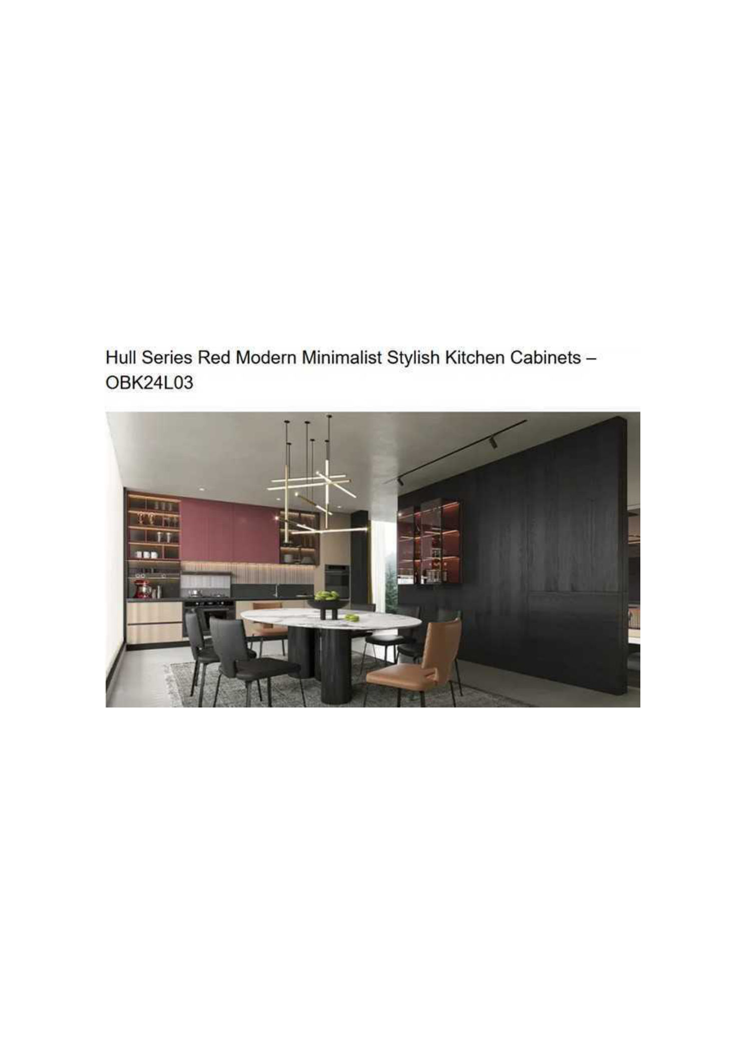 Hull Series Red Modern Minimalist Kitchen OBK24L03