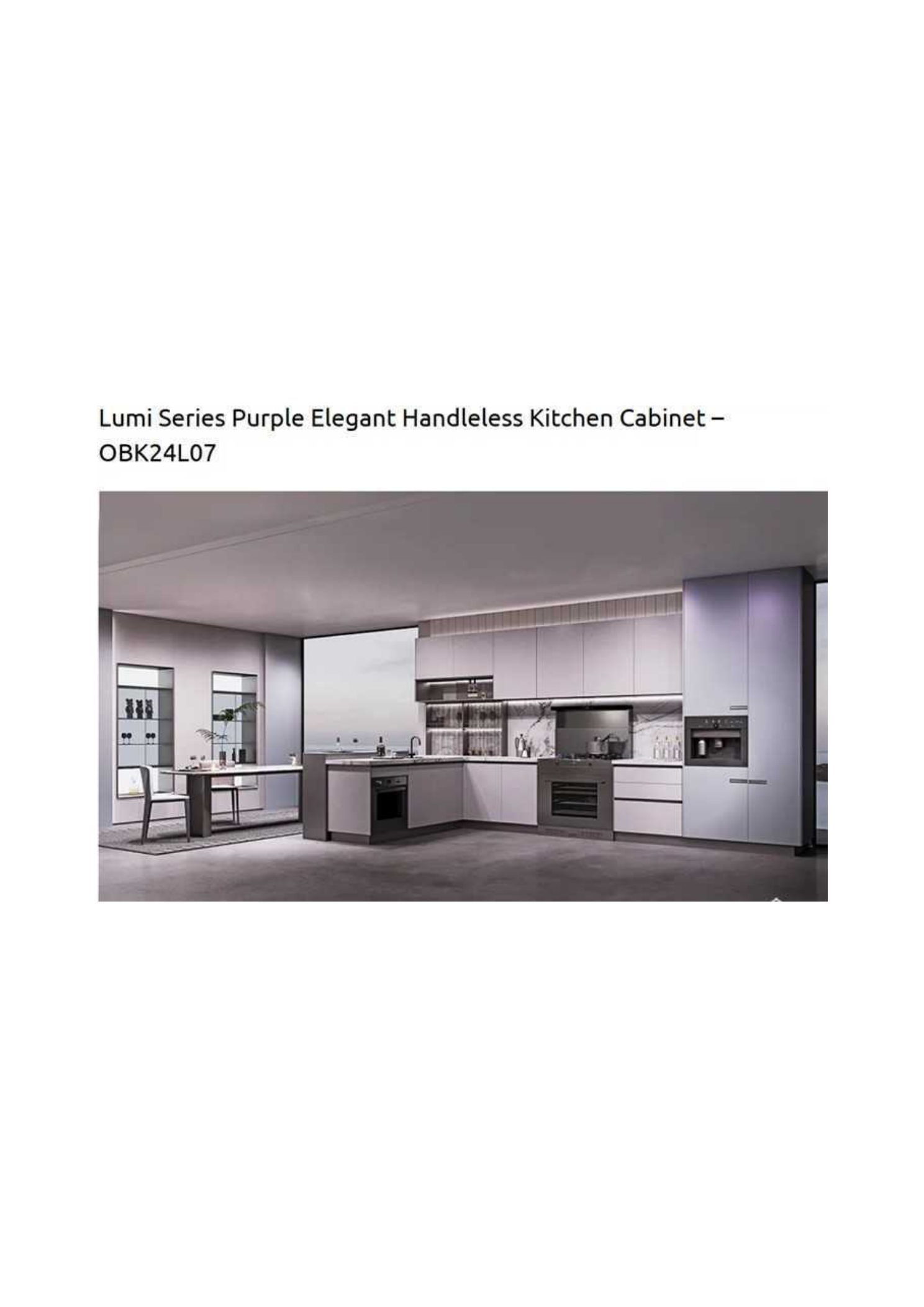 Lumi Series Purple Elegant Handleless Kitchen OBK24L07