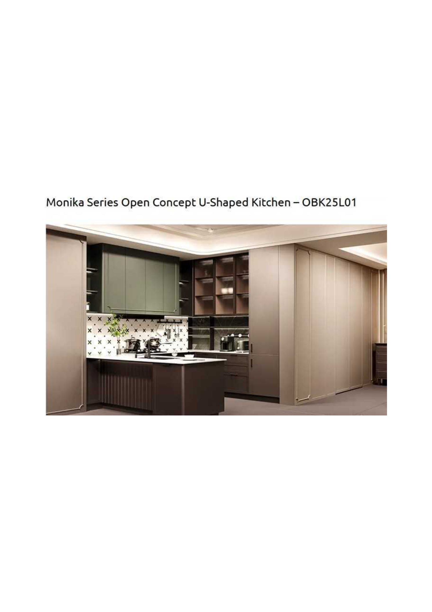 Monika Series Open-Concept U-Shaped Kitchen OBK25L01