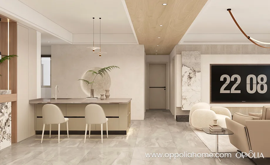 Modern Large Apartment Design in White and Wood Tone OB23-Apart03